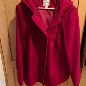 Women's Red Hooded Coat
